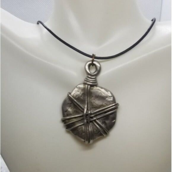 925 stamped Simplistic jewelry aztec caveman sterling silver amulet necklace